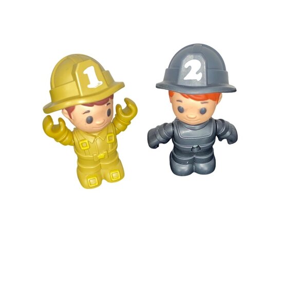 Fisher Price Little People Fire Fighter Chief Captain #1 & #2 Toy Mini Figures 2 - Picture 1 of 5